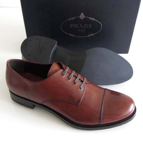new PRADA brown cap toe dress shoes 10.5 / 11.5 US - Picture 2 of 8